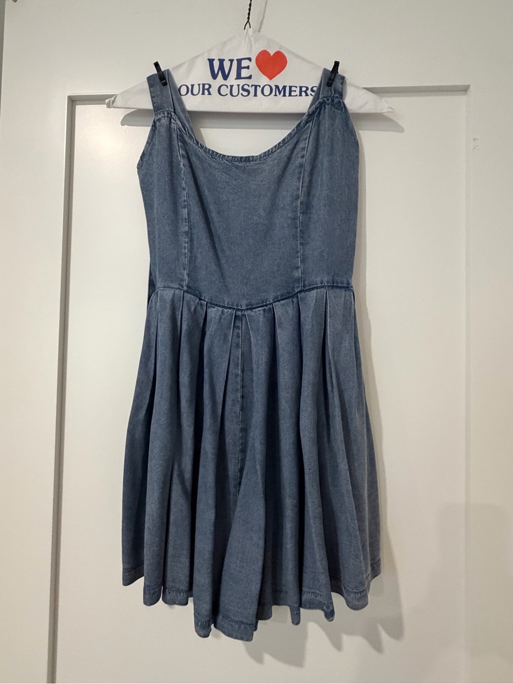 Girls Denim Fit-and-Flare Dress - Blue